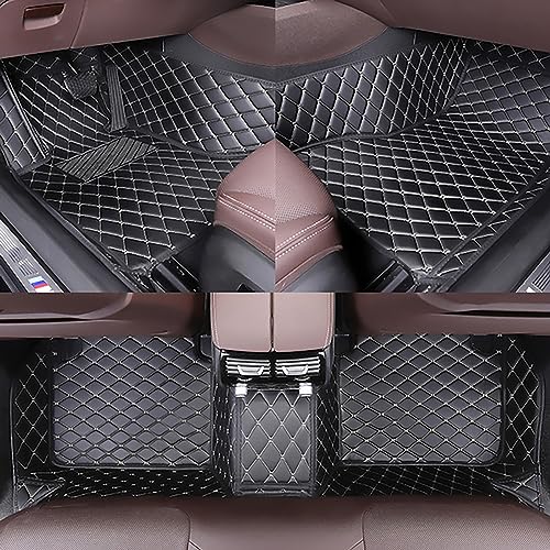 GENTRE Nach Maß Auto Fußmatten für BMW X3 2011-2017 F25,All Weather Luxus PU Leder Teppich Wasserdicht Anti-Rutsch Automatten Volle Abdeckung Schutz,D/Black Beige