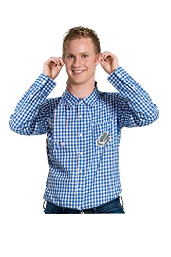 Folat 63369 Oktoberfest Hemd, XL/XXL, blau, Kariert