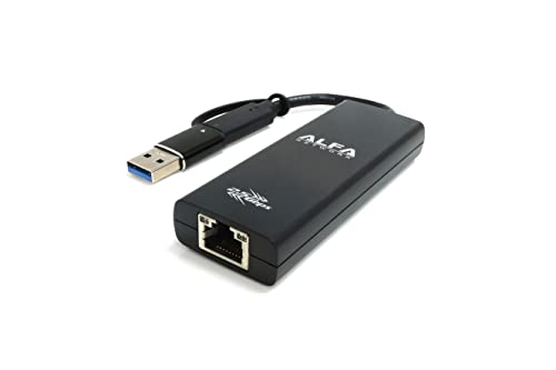 Alfa 2,5 GbE Type-C SuperSpeed USB 5 Gbit/s Karte mit Realtek RTL8156B und Typ-A Adapter