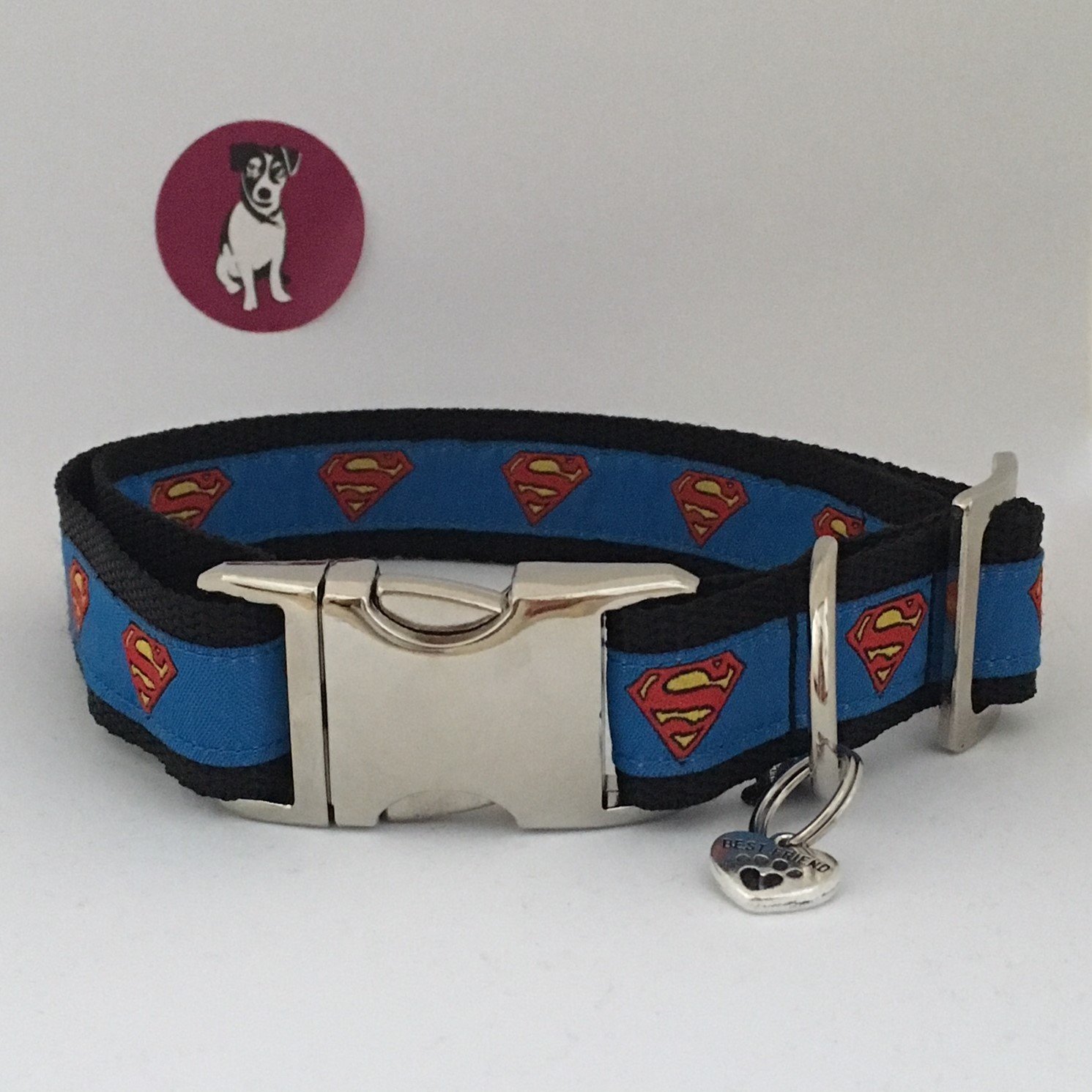 Jimmy und Katz Hundehalsband Superman 35cm-58cm x 2,5cm