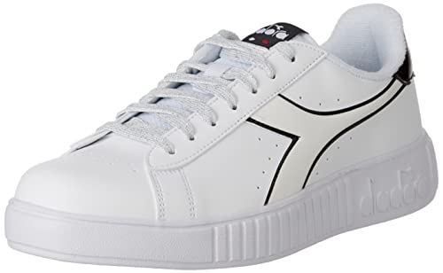 Diadora Damen Step P Sportschuhe, Weiß Schwarz und Weiß, 38 EU