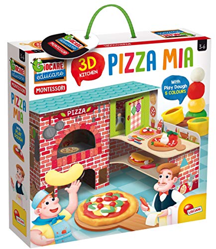 Liscianigiochi Montessori Pizza Mia 3D with Play Dough 76833, Mehrfarbig