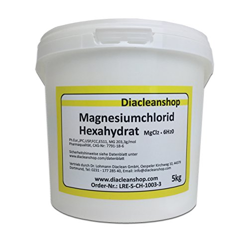 Magnesiumchlorid Hexahydrat 5kg - reinste Pharmaqualität (E511) - Magnesium chloride zur Herstellung von Magnesiumöl, Magnesium Spray, Magnesium Fußbad, Magnesium Vollbad uvm