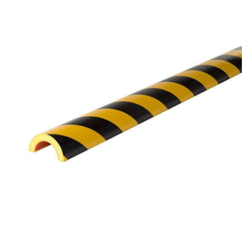 Betriebsausstattung24® Rohrschutzprofil Typ R50 | gelb/schwarz | selbstklebend | Länge: 1,0 m