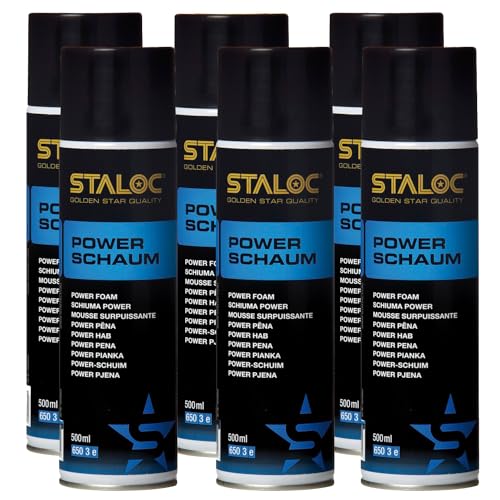 STALOC Power-Schaum Spray | 6x 500ml | Industrie-Schaumreiniger | vielseitiger und kraftvoller Reiniger für unzählige Anwendungsgebiete (500.00 ml (6er Pack), 3000, milliliter)