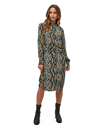 Minus Damen Alyx dress, Kleid, 9335 Misty blue snake print, 44