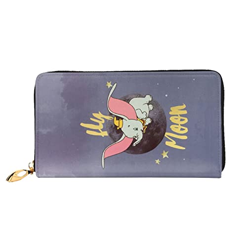 Lawenp Portemonnaie für Dumbo Damen Ledergeldbörse Slim Bifold Multi Card Organizer Wallet mit Reißverschlusstasche