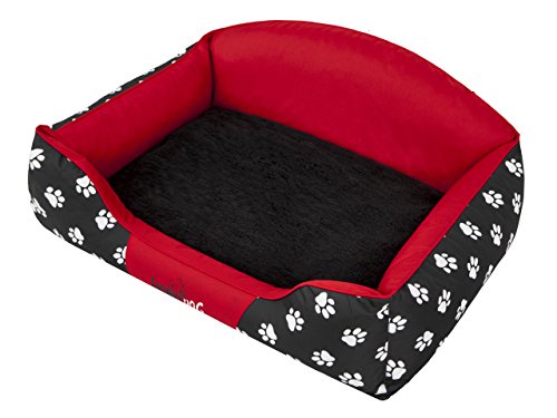 HobbyDog XXL KRECZK1 Dog Bed Royal Exclusive XXL 110X85 cm Red-Black, XXL, Multicolored, 4.5 kg