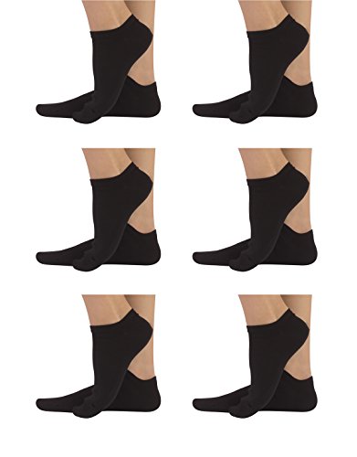 CALZITALY 6 Paar Unisex Sneakersocken | Socken aus Baumwolle | Sport Socken Damen Und Herren | Weiss, Schwarz | 35/38, 39/42, 43/46 | Italian Hosiery | (Schwarz, 39/42)