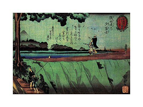 Wee Blue Coo Gemälde Fuji Sumida Utagawa Kuniyoshi Japan Bild Wandkunst Druck