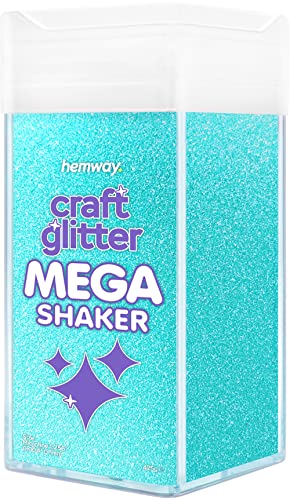 Hemway BULK Glitter 410g / 14.5oz MEGA Craft Shaker Glitter for Nails, Resin, Tumblers, Arts, Crafts, Painting, Festival, Cosmetic, Body - Microfine (1/256" 0.004" 0.1mm) - Baby Blue Iridescent