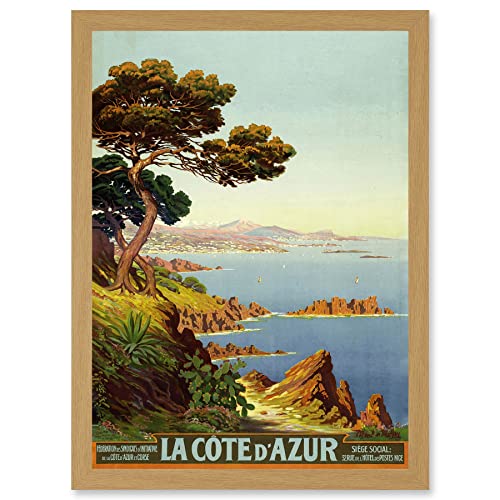 De Tanguy La Cote D Azur France Travel Advert Artwork Framed A3 Wall Art Print