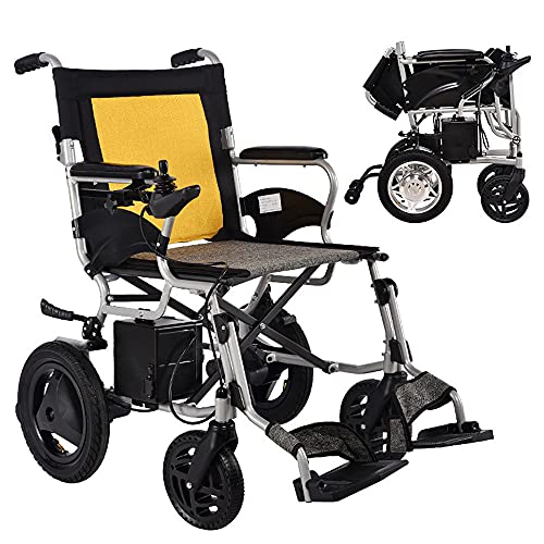 Zusammenklappbarer elektrischer Rollstuhl, Leichter, bequemer und atmungsaktiver Rollstuhl für ältere Menschen und Behinderte, Kapazität bis zu 12 Ah und eine Reichweite von 23 km, Dual Control