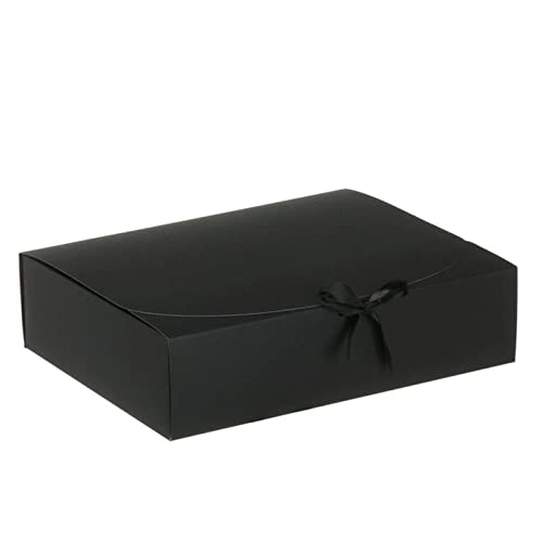 Weihnachtsgeschenkbox 10 stücke quadrat kraft papier box karton verpackung valentinstag hochzeit ostern party geschenk box mit bänder süßigkeiten lagerung Weihnachtsgeschenkbox groß (Color : Black-10