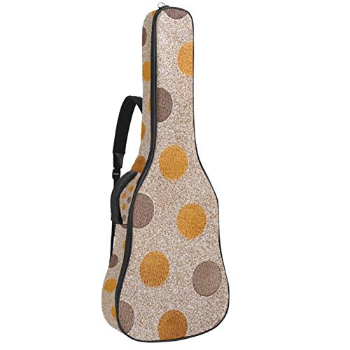 Gitarren-Gigbag, wasserdicht, Reißverschluss, weicher Gitarren-Rucksack, Bassgitarre, Akustik- und klassische Folk-Gitarren-Tasche, mehrfarbiger Retro-Punkt-Hintergrund