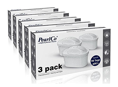 PearlCo - unimax Pack 15 Filterkartuschen - passt in Brita Maxtra