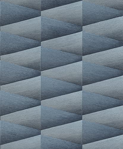 Rasch 554656 Vliestapete mit grafischem Muster in Blau mit leichtem Glanz aus der Kollektion Composition-10,05 0,53 m (L x B) Tapete