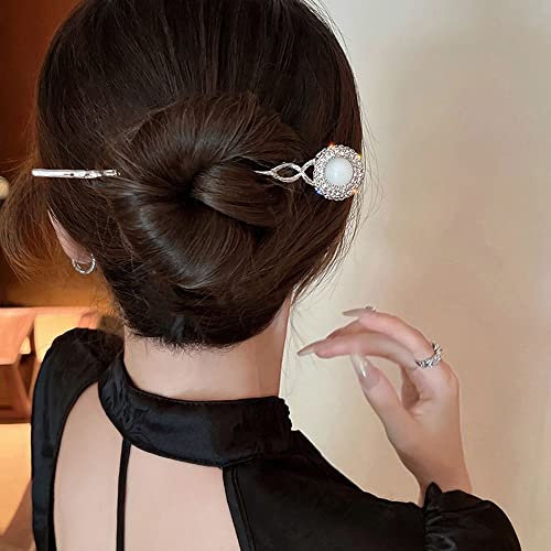 Hanfu Haarnadeln Retro Chinesische Haargabel Perlen Kopfschmuck for Mädchen Metall Haarspange Friseurzubehör