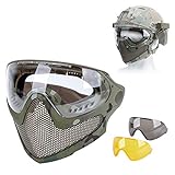 Taktische Stahl-Mesh-Vollgesichtsmaske, Camouflage-Maske, Paintball-Helm, atmungsaktiv, Cosplay