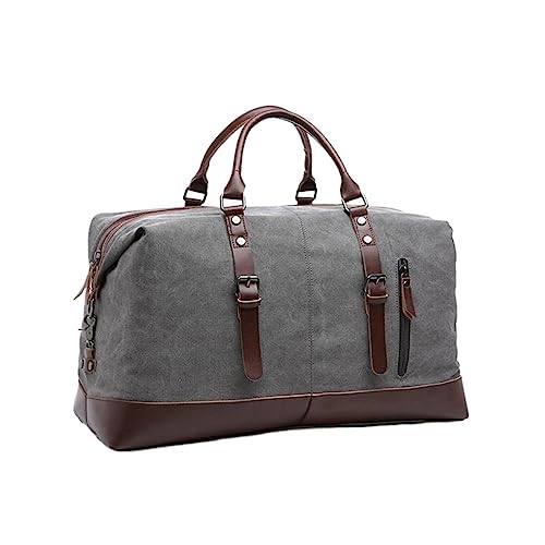 RHAIYAN Herren-Reisetaschen aus Segeltuch, Übernachtungs-Reisetaschen, Freizeit-Handtaschen, Umhängetaschen, großes Fassungsvermögen, Gepäck, Wild Bag 4573 (Color : Grey medium)