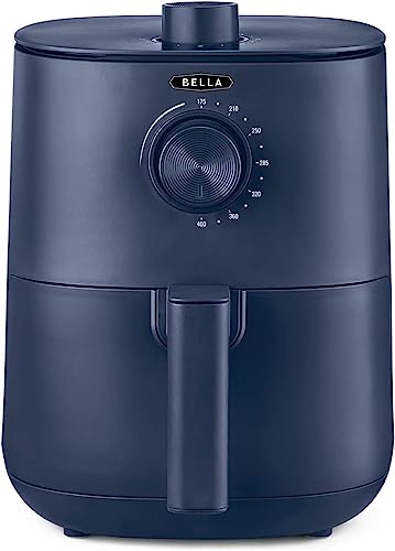 BELLA 2.9QT Manual Air Fryer, No Pre-Heat Needed, No-Oil Frying, Fast Healthy Evenly Cooked Meal Every Time, Removeable Dishwasher Safe Non Stick Pan and Crisping Tray for Easy Clean Up, Matte Blue