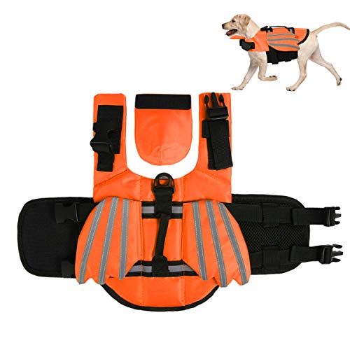 Hund Schwimmweste Haustier Lebensretter Sicherheitsschutz mit Reflektierenden Streifen Griff zum Schwimmen Strandbootfahren