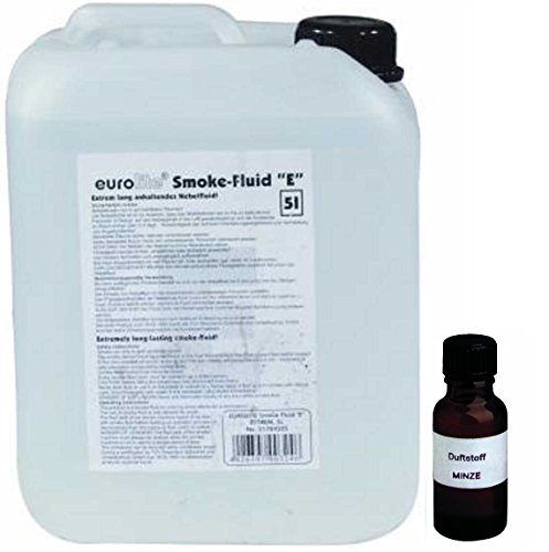 5 Liter Eurolite E (Extrem) Nebelfluid + 20 ml Duftstoff Mint-Minze, Smoke-Fluid, Nebel-Fluid-Flüssigkeit für Nebelmaschine