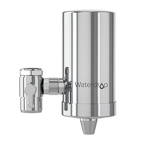 Waterdrop WD-FC-06 Wasserhahn aus Rostfreiem Stahl, Kohleblock Wasserfiltersystem, Leitungswasserfilter, Entfernt Chlor, Schwermetalle und Schlechten Geschmack (1 Filter Enthalten)