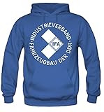 IFA Männer und Herren Kapuzenpullover | DDR Trabant Wartburg Simson | M1 (Blau, M)