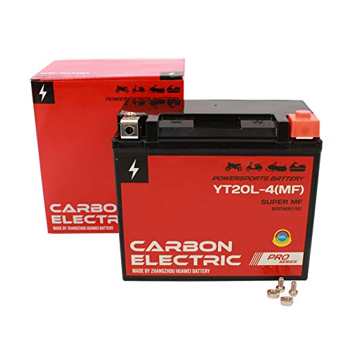 Carbon Electric Gel Batterie YT20L-4 Motorradbatterie 12V 20Ah Motorrad Roller Quad Batterie