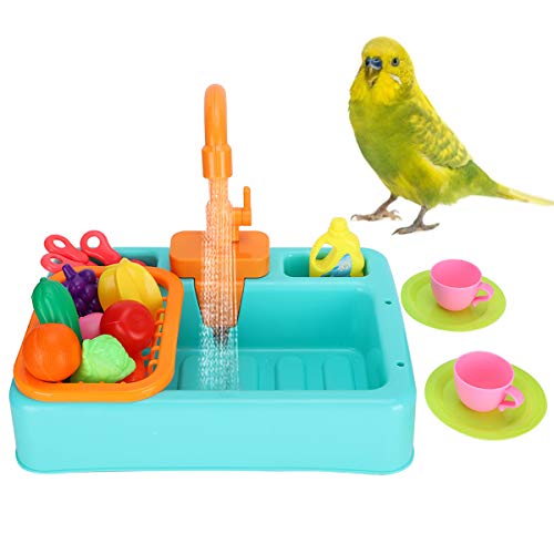 SunshineFace Pet Bird Multifunktionsbadewanne Automatische Papageien Badezimmer Vogel Duschwanne mit Spielzeug