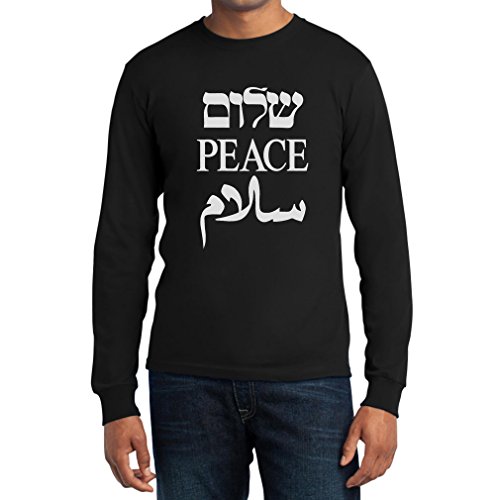 Frieden Peace Schalom Salam Langarm T-Shirt XX-Large Schwarz