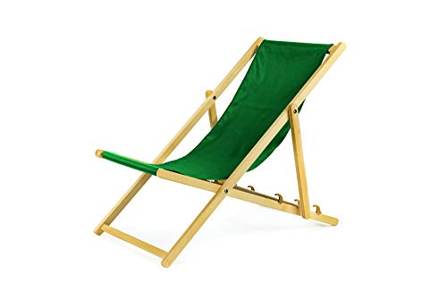BAS Liegestuhl aus Holz klappbar Klappliegestuhl Strandstuhl Holzklappstuhl Sonnenstuhl Gartenliege Sonnenliege (2, Grün)