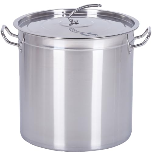 Euro Tische Gastronomie Kochtopf Suppentopf - 20 bis 100 Liter Edelstahl Kochtöpfe - ideal geeignet für ALLE Herdarten & große Küchen - Gastro Topfset (50L)