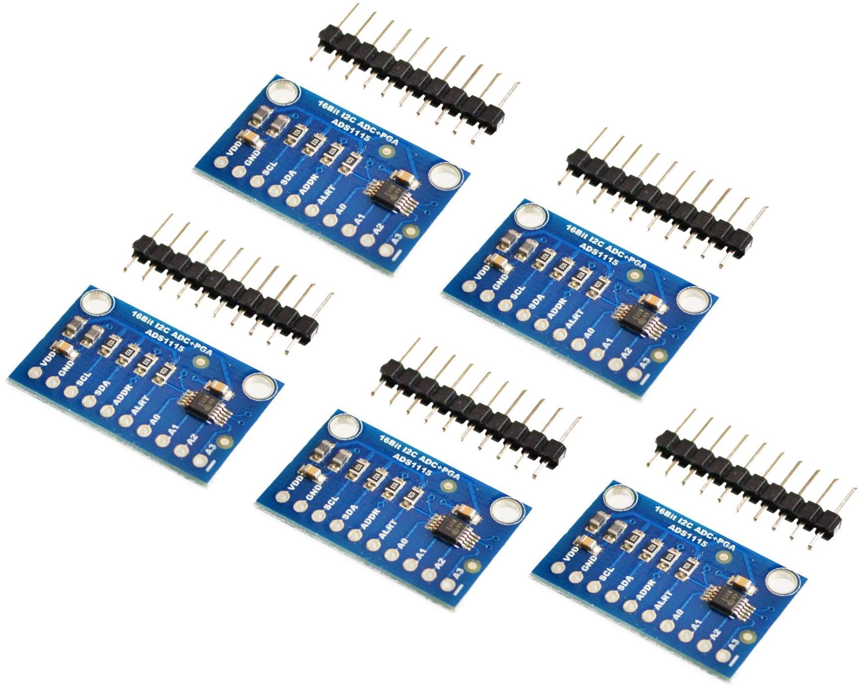 5pcs ADS1115 Module ADC Module 16Bit I2C 4-Channel ADS 1115 | 5 stücke Modul Ads1115 16 Bits ADC I2c 4 Kanäle Mit Gain Verstärker Für RPI Arduino