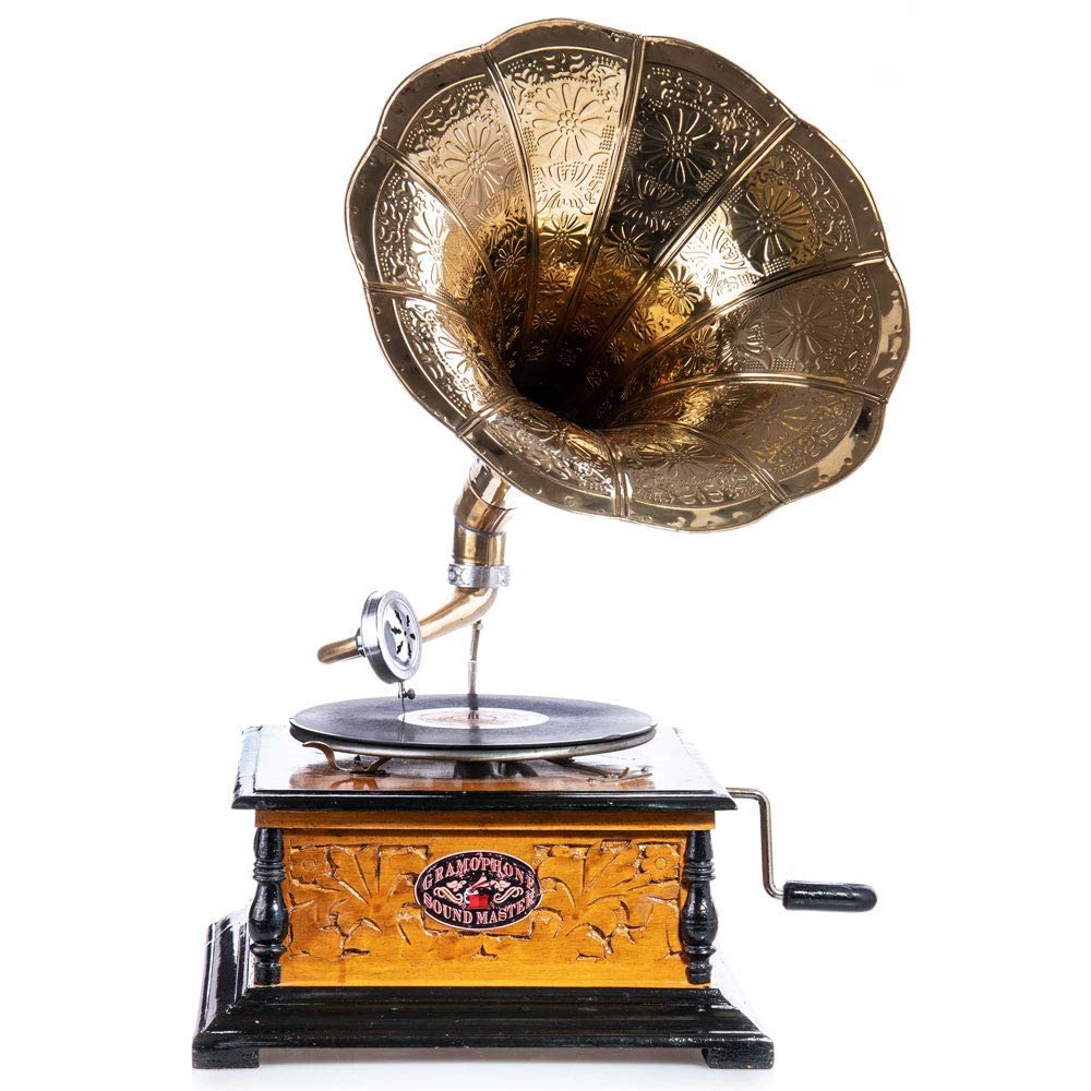 Trichter Grammophon his Masters Voice Plattenspieler Art Deco Schellackplatte lup009 Palazzo Exklusiv