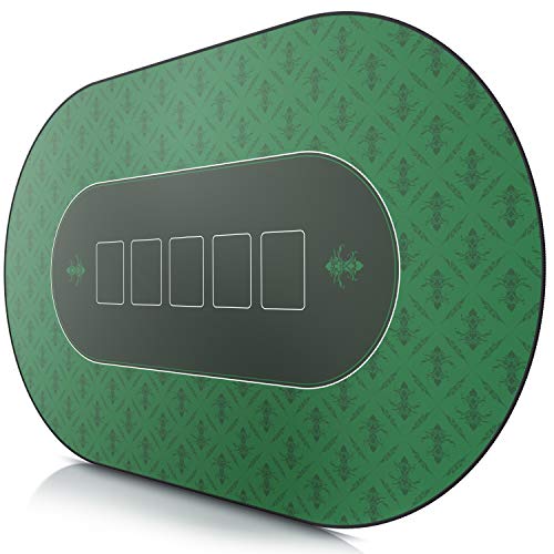 CSL - XXL Deluxe Pokermatte 1000x600mm - XXL Poker Unterlage Pokertisch mit Motiv - Tischunterlage Large Size - Pokertischauflage Green