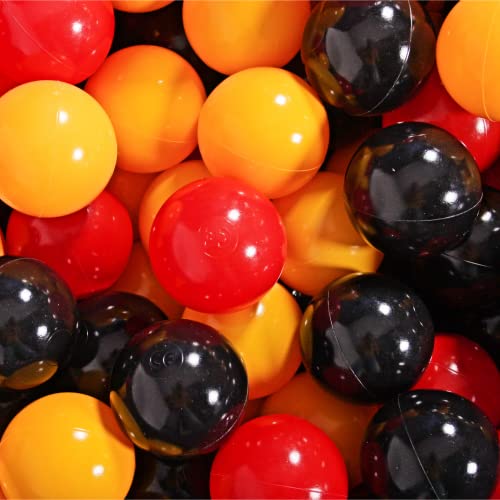 MEOWBABY 100 ∅ 7Cm Kinder Bälle Spielbälle Für Bällebad Baby Plastikbälle Kugeln zum Ball Pit Made Spielzeug für Kinderzimmer Made In EU Rot/Schwarz/Gelb