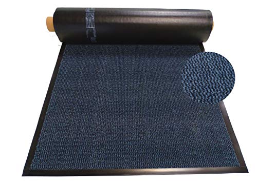 Mertex Schmutzfangläufer Meterware 90 cm blau-schwarz meliert- Schnittkanten mit Randprofile (90 x 260 cm, blau)