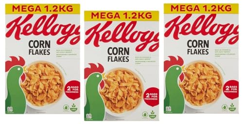 5er-Pack Kellogg's Corn Flakes der knusprige Klassiker Frühstückscerealien 1,2Kg Megapack