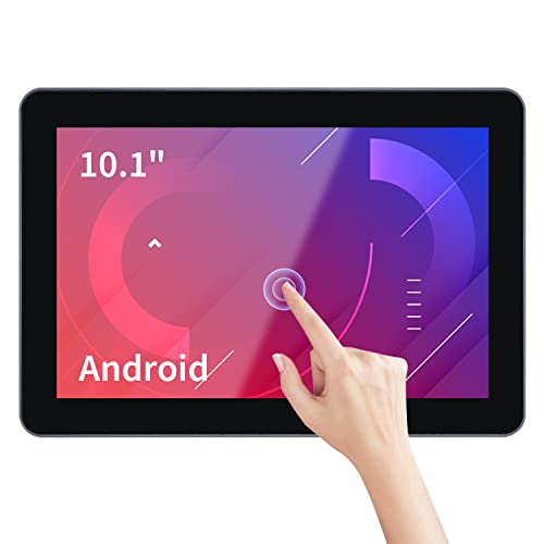 TouchWo 10.1 Zoll tragbarer Touchscreen Monitor, Android All-in-One PC Inklusive WiFi, Eingebaute Lautsprecher, Unterschriftenerfassung, HDMI Eingang für POS, Auto TV, Menübildschirm