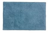 Schöner Wohnen Kollektion Badteppich 40 x 60 cm – beidseitig verwendbar – waschbar – 100% Baumwolle – einfarbig – hellblau