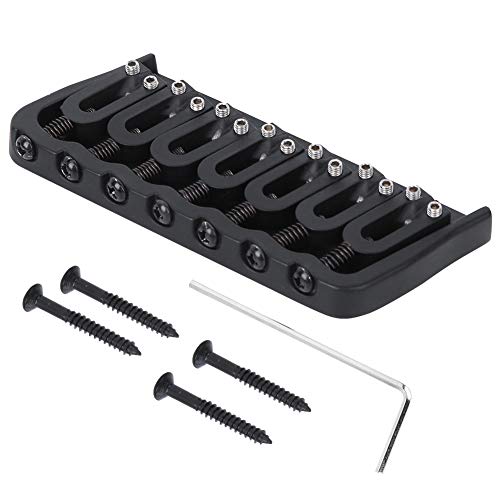 Gitarrenbrückensattel, Gitarre, feste Brücke, Metall, schwarz, mit 4 Schraubenschlüsseln für E-Gitarre für Gitarreninstrumente