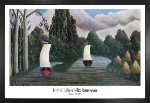 1art1 Henri Rousseau Poster und MDF-Rahmen - Die Ufer Der Oise, 1905 (91 x 61cm)