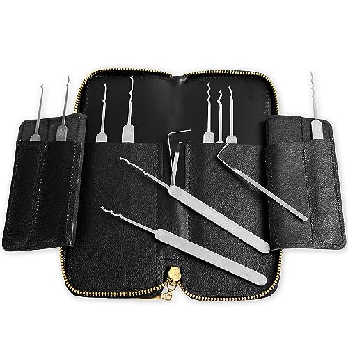 Dietrich-Set - BOGOTA Elite 13 - Exklusives Lockpicking Set 13-teilig aus hochwertigstem Federstahl für Profi Lockpicker in feinem Lederetui - Original Multipick ® made in Bonn Germany