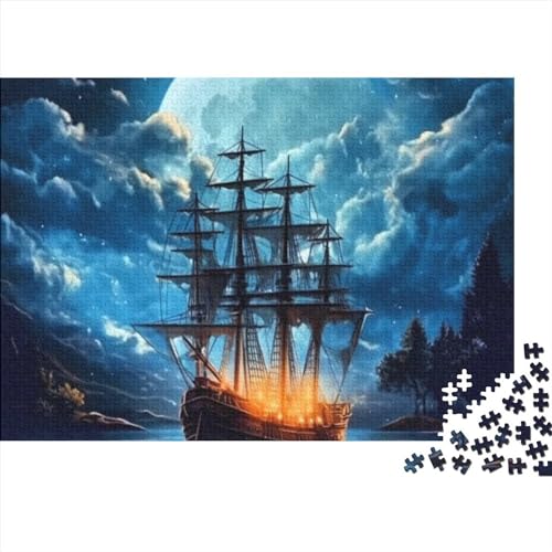 Piratenschiff-Puzzle für Erwachsene, 500 Teile, schwierige Herausforderungspuzzles für Jugendliche, kreative Holzpuzzles für Geschenke, 500 Teile (52 x 38 cm)