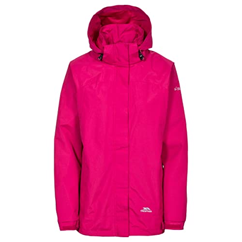Trespass Nasu II, Cerise, XS, Wasserdichte Jacke mit einrollbarer Kapuze für Damen, X-Small, Rosa / Pink