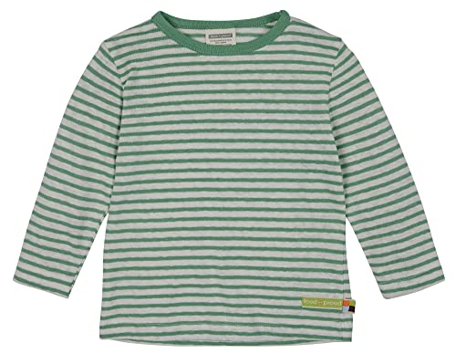 loud + proud Unisex Kinder Streifen mit Leinen, GOTS Zertifiziert T-Shirt, Bamboo, 98/104