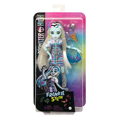 Monster High 2022 Day Out – MTHKY73 – bewegliche Puppe 25 cm – Figur Frankie Stein