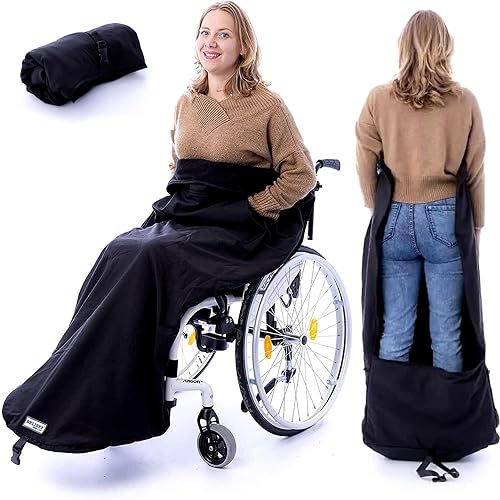 Belieff Rollstuhldecke - Fußsack - Unisex - Handtasche - Schwarz - 100% Polyester